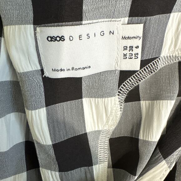 Asos Design V Front Gingham Maternity Romper Size US 6 - Picture 8 of 9